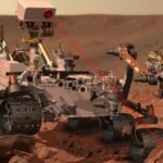 Wahana Curiosity di permukaan Planet Mars
